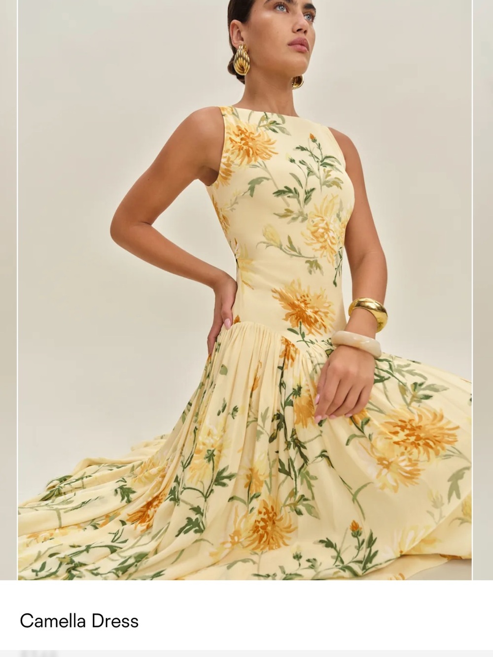 Reformation Camella Maxi Dress in Yellow Floral - Picture 3 of 6